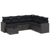 vidaXL 7-dijelni set vrtnih sofa od poliratana s jastucima crni