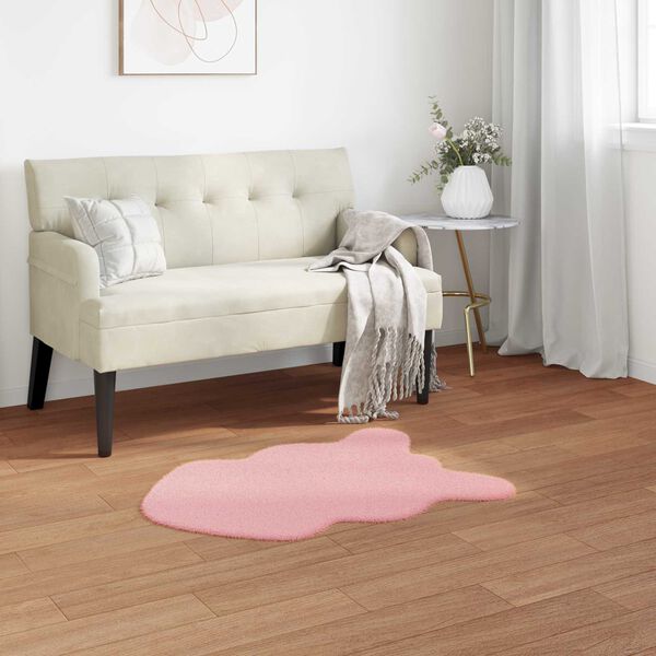 vidaXL Faux Rabbit Fur Rug Olite Ružičasta 80 x 120 cm Poliester