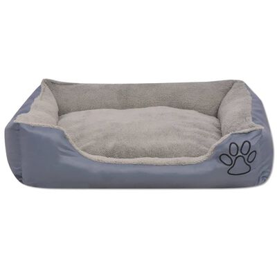 vidaXL Krevet za pse s podstavljenim jastukom veličina L sivi