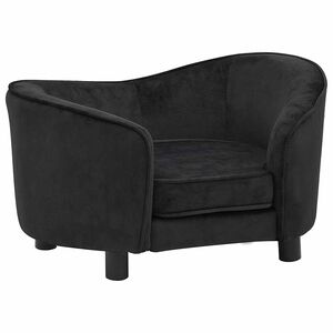 vidaXL Sofa za pse crna 69 x 49 x 40 cm pli&scaron;ana