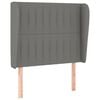 vidaXL Uzglavlje s u&scaron;ima tamnosivo 83 x 23 x 118/128 cm od tkanine