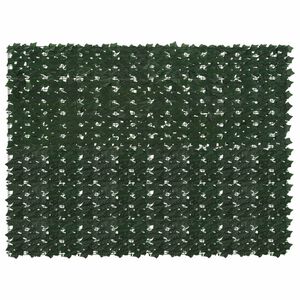 vidaXL Zaslon za balkon s li&scaron;ćem Tamnozelena 200 x 150 cm