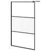 vidaXL Pregrada za tu&scaron;iranje 115 x 195 cm s mutnim staklom ESG crna