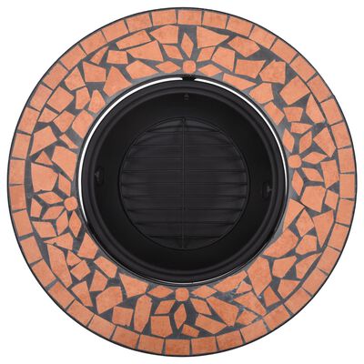 vidaXl Posuda za vatru s mozaikom terakota 68 cm keramička
