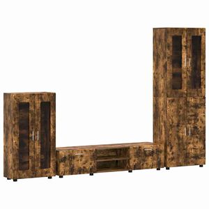 vidaXL Set TV komoda s policom FLORIN Dimljeni hrast Konstruirano drvo