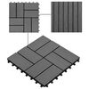vidaXL Pločice za decking 11 pcs Sivi 30 x 30 cm Drvoplastična smjesa