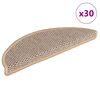 vidaXL Samoljepljivi otirači za stepenice 30 kom 56x17x3 cm svjetlobež