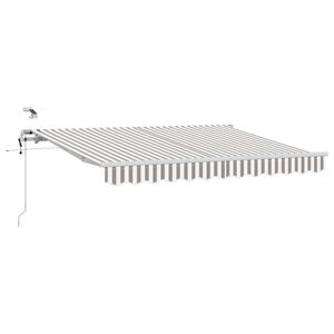 vidaXL Povlačivi tende Svijetlo siva i bijela. 350 x 250 cm Poliester