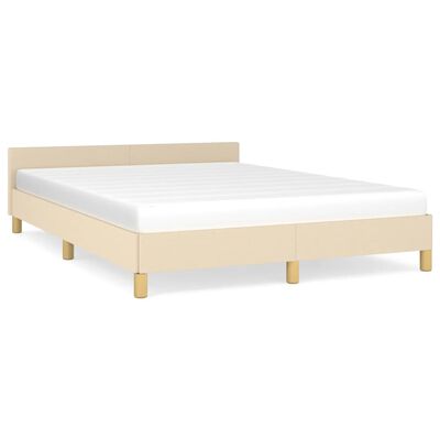 vidaXL Okvir za krevet s uzglavljem krem 140x190 cm od tkanine