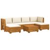 vidaXL Set vanjskih sofa s jastukom 7 Komad Smeđa Čvrsto drvo akacije