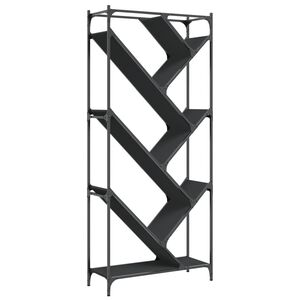 vidaXL Regal za knjige crni 79 x 30 x 180 cm konstruirano drvo i metal