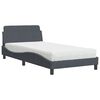 vidaXL Krevet s madracem Dover tamnosivi 100x200 cm bar&scaron;unasti