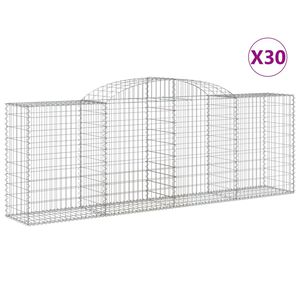 vidaXL Lučne gabionske ko&scaron;are 30kom 300x50x100/120cm pocinčano željezo