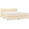vidaXL Krevet s oprugama i madracem krem 180x200 cm od tkanine