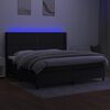 vidaXL Krevet box spring s madracem LED crni 200x200 cm od tkanine