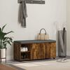 vidaXL Klupa za hodnik s jastukom Dimljeni Hrast 100 x 38 x 46 cm