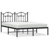 vidaXL Metalni okvir za krevet s uzglavljem crni 140x190 cm