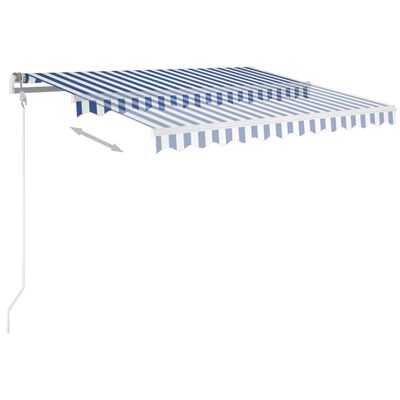 vidaXL Automatska tenda sa senzorom LED 300x250 cm plavo-bijela