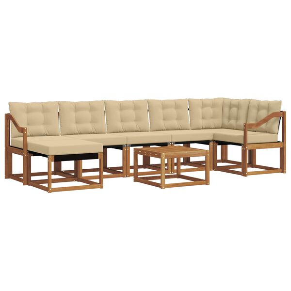 vidaXL Set vanjskih sofa s jastukom 8 pcs Prirodna i bež