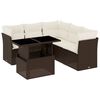 vidaXL 6-dijelni set vrtnih sofa od poliratana s jastucima smeđi