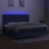 vidaXL Krevet box spring s madracem LED plavi 200x200 cm od tkanine