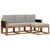 vidaXL Set vanjskih sofa s jastukom 4 pcs Prirodna i svjetlosiva