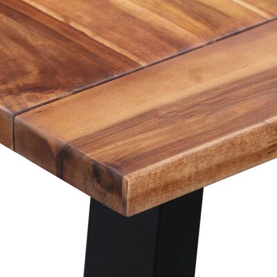vidaXL Blagovaonski stol 180 x 90 x 75 cm od bagremovog drva i stakla