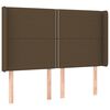 vidaXL Krevet box spring s madracem LED tamnosmeđi 140x190 cm tkanina