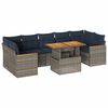 vidaXL 8-dijelni set vrtnih sofa od poliratana s jastucima sivi