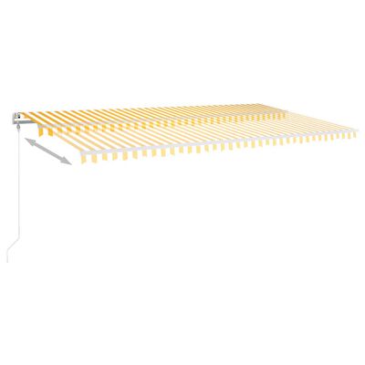 vidaXL Tenda na ručno uvlačenje sa stupovima 6 x 3,5 m žuto-bijela