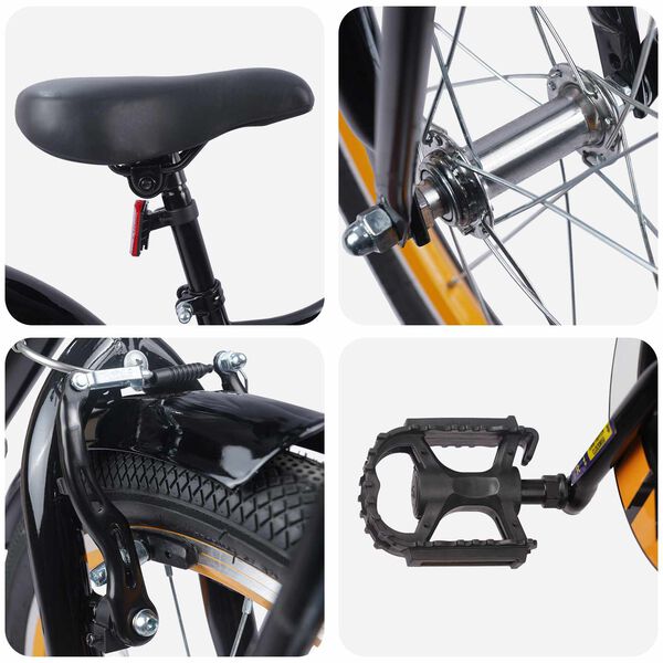 vidaXL Dječji Bicikl 18 Inča za djecu od 5 do 7 godina Narančasta crna