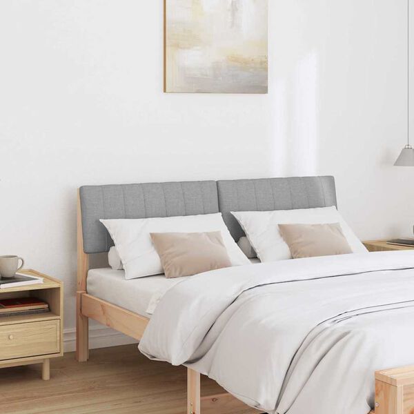 vidaXL Tapecirani uzglavlje Svijetlo siva 140 cm Čvrsto borovo drvo