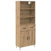 vidaXL Highboard 2 pcs Umjetnički hrast 69,5 x 34 x 180 cm