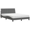vidaXL Krevet s madracem Hanko tamnosivi 140x190 cm od tkanine