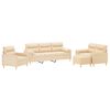 vidaXL 4-dijelni set sofa s jastucima krem od tkanine