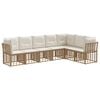 vidaXL Set vanjskih sofa s jastukom 7 pcs Prirodna Poliester
