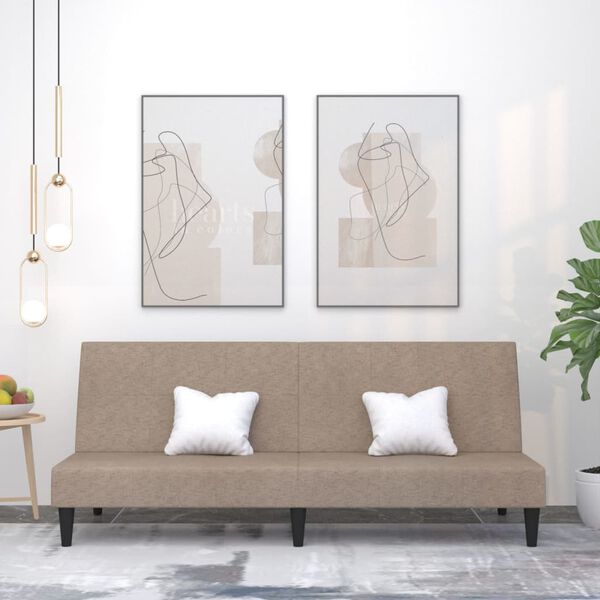 vidaXL Dvosjed na razvlačenje od mikrovlakana smeđesivi