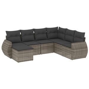 vidaXL 7-dijelni set vrtnih sofa sivi od poliratana