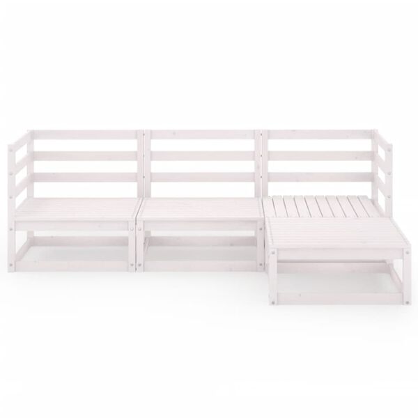 vidaXL 4-dijelna vrtna garnitura od masivne borovine bijela