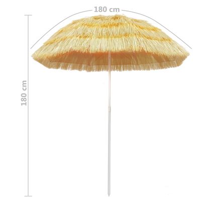 vidaXL Suncobran za plažu u havajskom stilu 180 cm prirodni