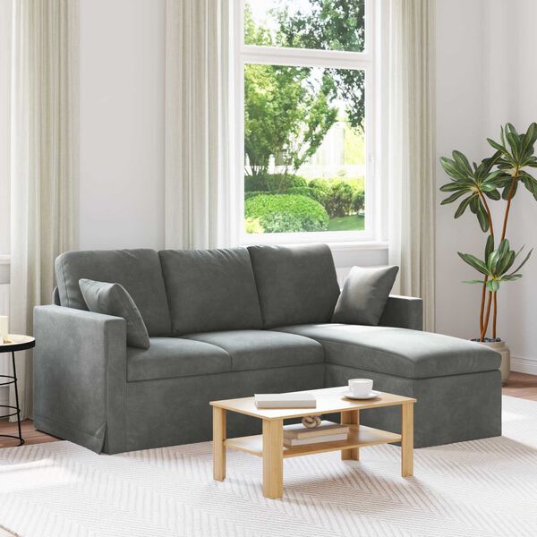 vidaXL Sofa Tamno siva 198 x 134 x 80 cm Bar&scaron;un