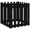 vidaXL Vrtna sadilica s izgledom ograde crna 60x60x60 cm od borovine