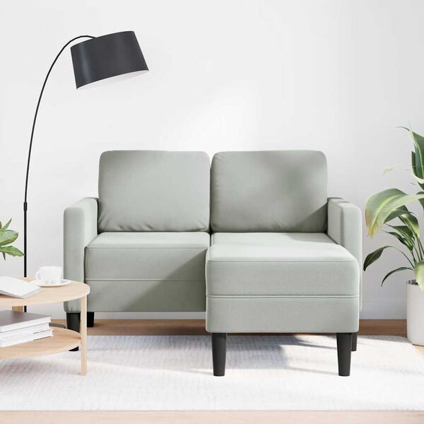 vidaXL Sofa 2-sjed s ležaljkom u obliku slova L svijetlo siva 125 cm