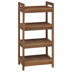 vidaXL Polica za kupaonicu Prirodna 45 x 30 x 97 cm Čvrsto teak drvo
