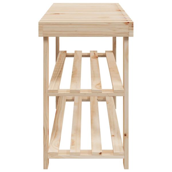 vidaXL 2-u-1 stalak za cipele s klupom na vrhu od masivne jelovine