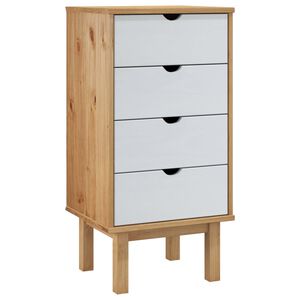 vidaXL Ladičar OTTA smeđe-bijeli 45x39x90 cm od masivne borovine