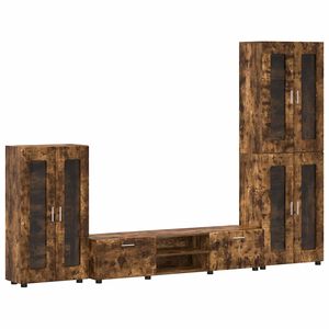 vidaXL Set TV komoda s policom FLORIN Dimljeni hrast Konstruirano drvo