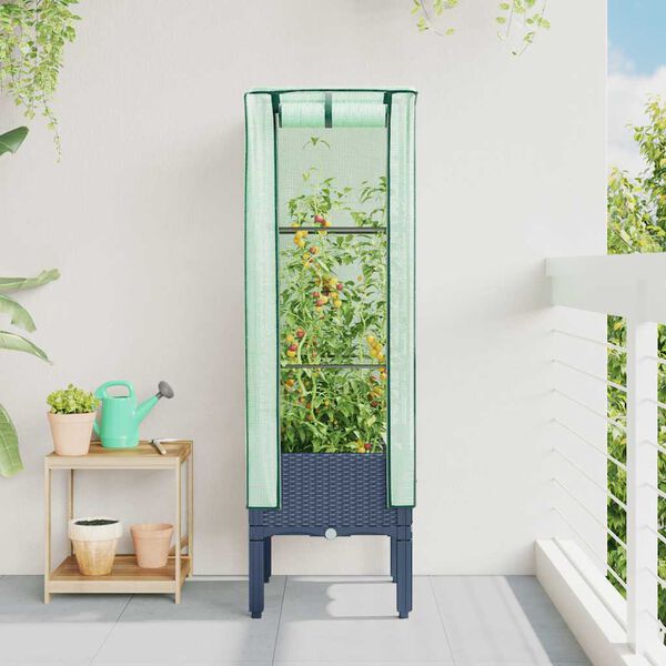 vidaXL Povi&scaron;ena gredica s pokrovom za staklenik 40 x 40 x 140 cm