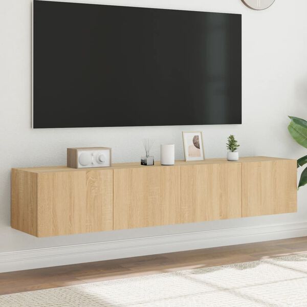 vidaXL Zidni TV ormarići LED 2 kom boja hrasta sonome 80x35x31 cm
