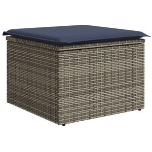 vidaXL Vrtna stolica s jastukom Siva 55 x 55 x 37 cm poliratan